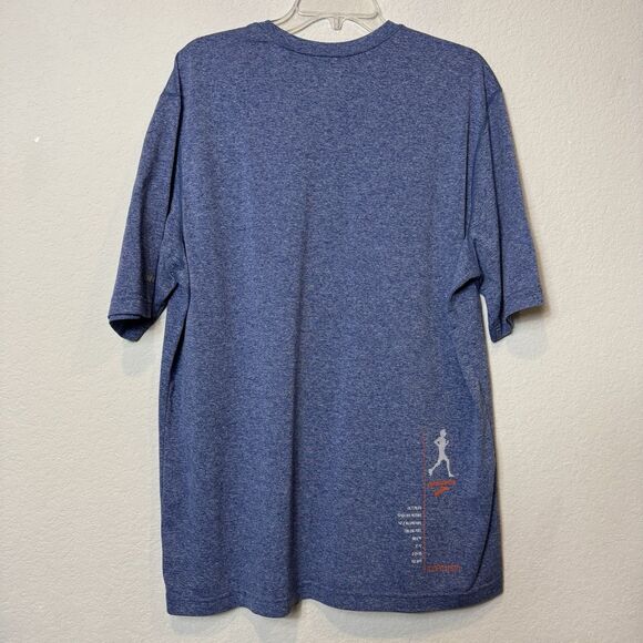 Brooks Marathon Performance Running Logo Blue Heathered T-shirt Men’s XL - Picture 4 of 7